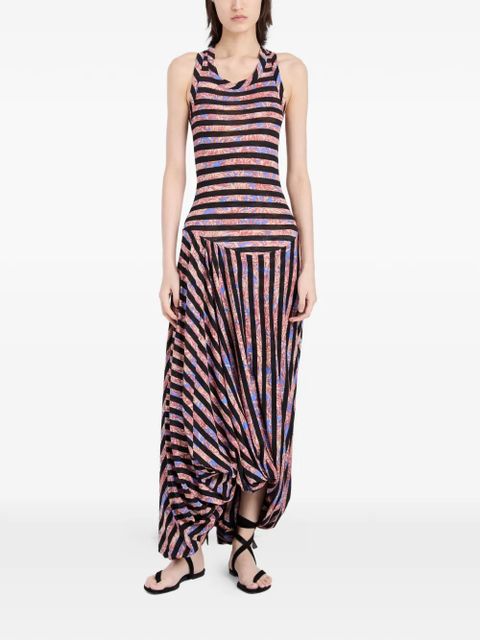 Proenza Schouler Nour printed striped midi dress - Black - zdjęcie produktu nr 2