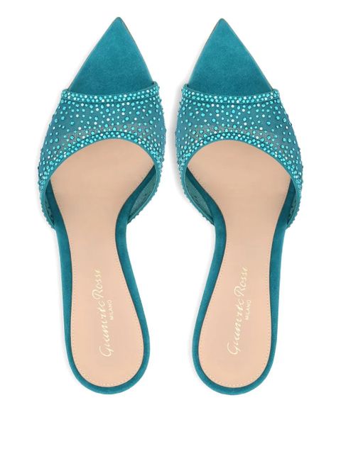 Gianvito Rossi 85mm Rania embellished heeled sandals - Blue
