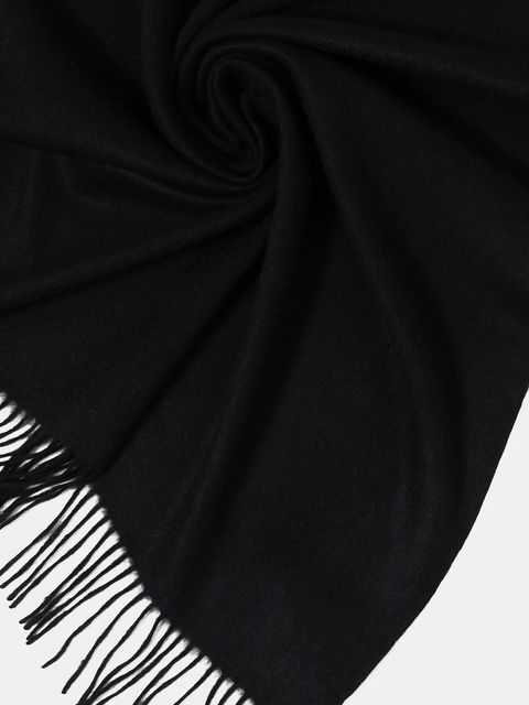 Answear.LAB szal wełniany damski kolor czarny gładki