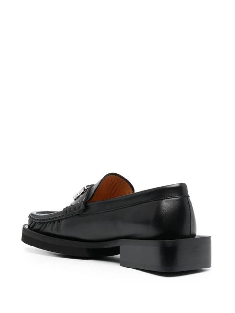 GANNI 30mm logo-plaque loafers - Black