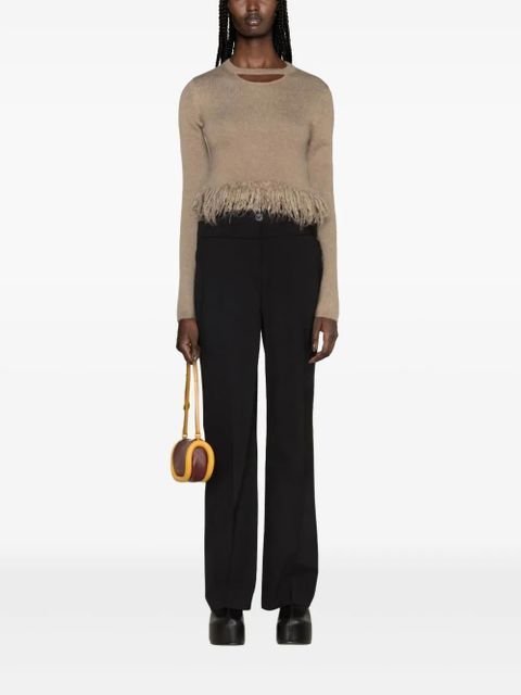 JW Anderson fringed-hem cropped jumper - Brown - zdjęcie produktu nr 2