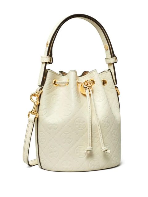 Tory Burch mini T Monogram bucket bag - White