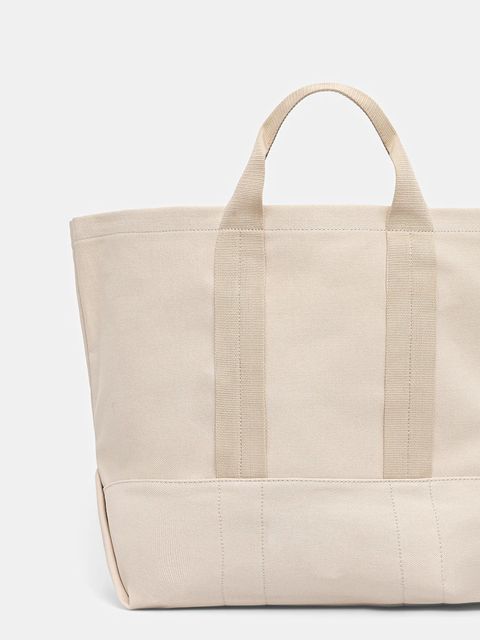 Tommy Jeans torebka bawełniana kolor beżowy AW0AW17542