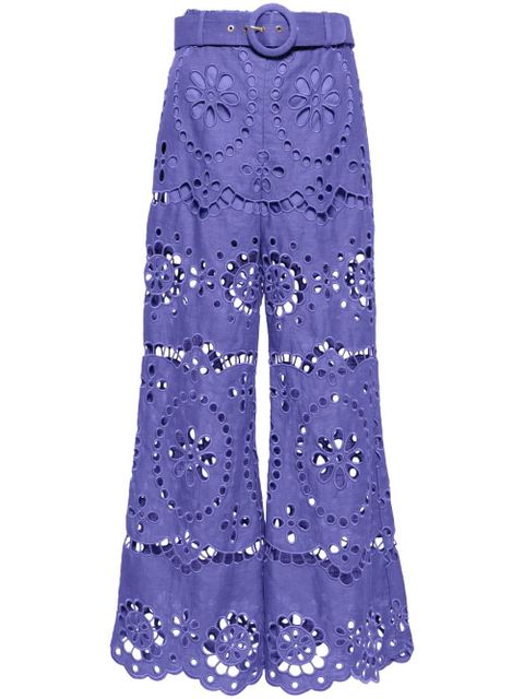 ZIMMERMANN broderie anglaise cropped trousers - Purple - zdjęcie produktu nr 1