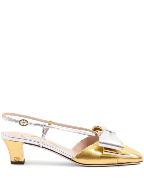 Valentino Garavani 45mm Bowow slingback pumps - Gold - zdjęcie produktu nr 1