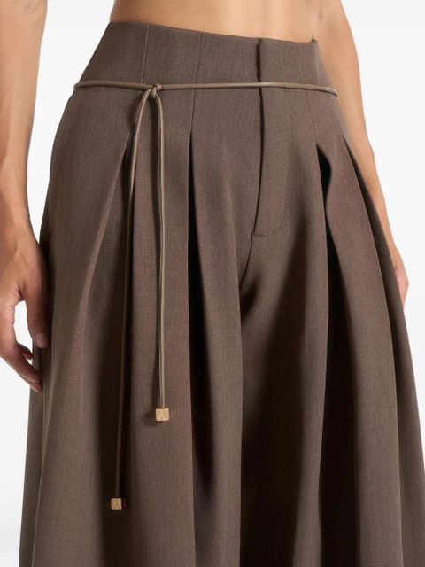 Manière De Voir Flora pleated belted trousers - Brown