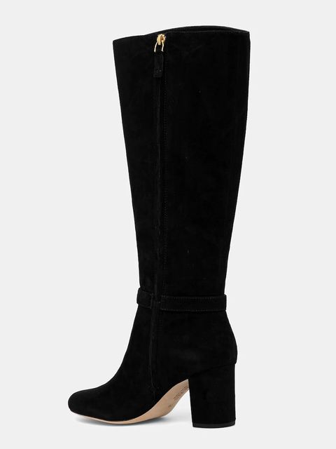 Lauren Ralph Lauren kozaki zamszowe Kellie Tl Hl damskie kolor czarny na słupku 802967843001