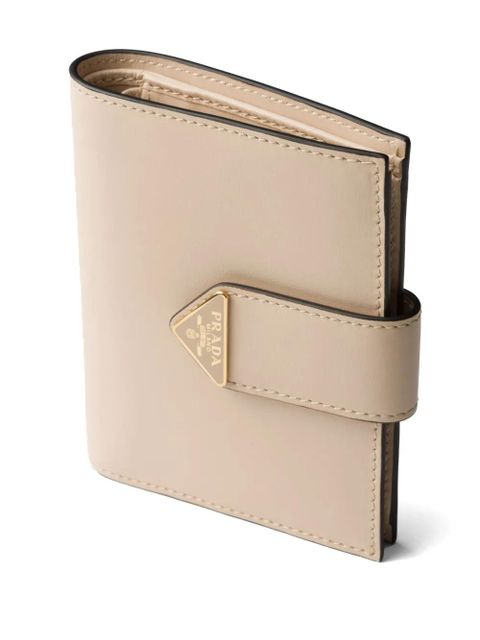 Prada small leather bi-fold wallet - Neutrals