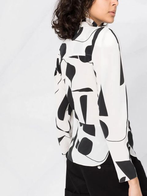 ISABEL MARANT Artus abstract-print blouse - White