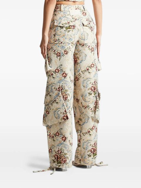 Manière De Voir Anne floral-jacquard cargo pants - Neutrals