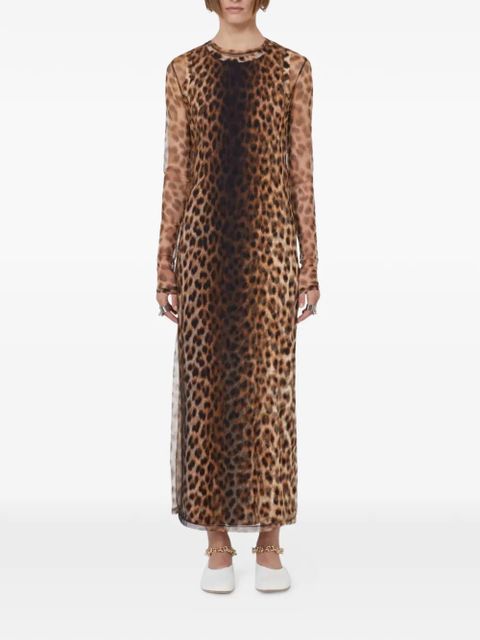 Sportmax leopard print long sleeve dress - Neutrals - zdjęcie produktu nr 2