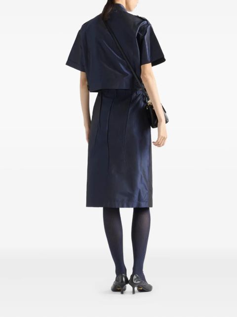 Prada drawstring midi pencil skirt - Blue