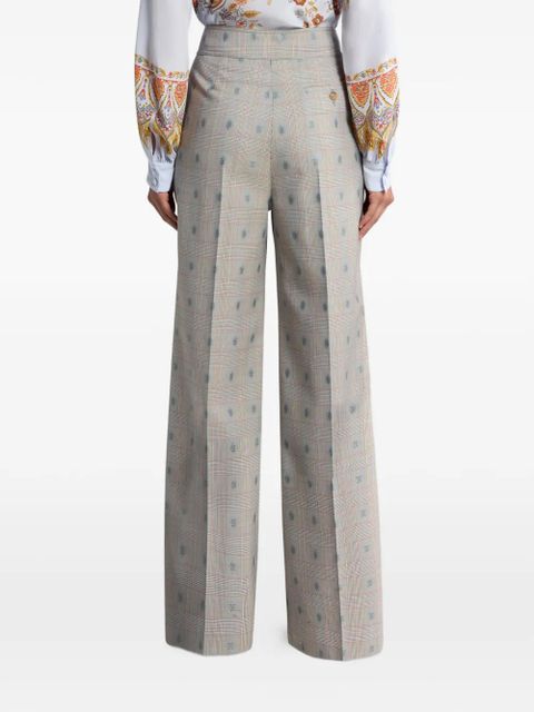 ETRO jacquard Prince of Wales trousers - Neutrals