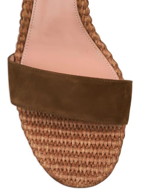 Gianvito Rossi Luana woven buckled-fastening sandals - Brown