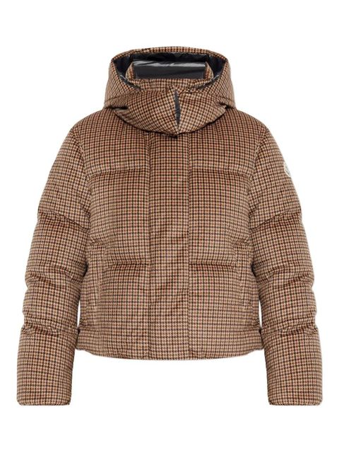 Moncler Quierzy houndstooth-pattern padded jacket - Brown - zdjęcie produktu nr 1