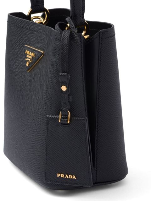 Prada small Panier leather tote bag - Black