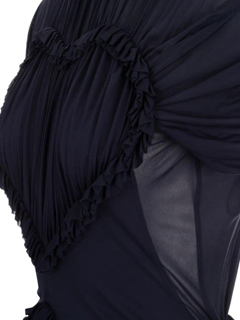 Victoria Beckham gathered heart-shaped midi dress - Blue - zdjęcie produktu nr 2