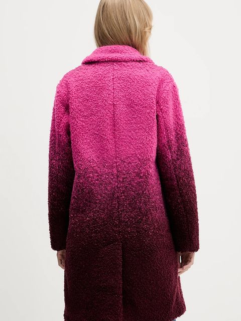 Desigual płaszcz z domieszką wełny ICECREAM kolor różowy 25WWEW64 - zdjęcie produktu nr 2