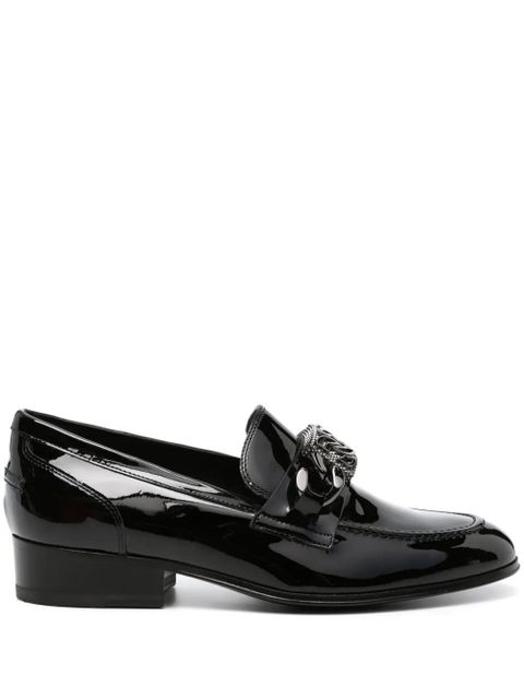 Casadei buckle-embellished patent leather loafers - Black - zdjęcie produktu nr 1