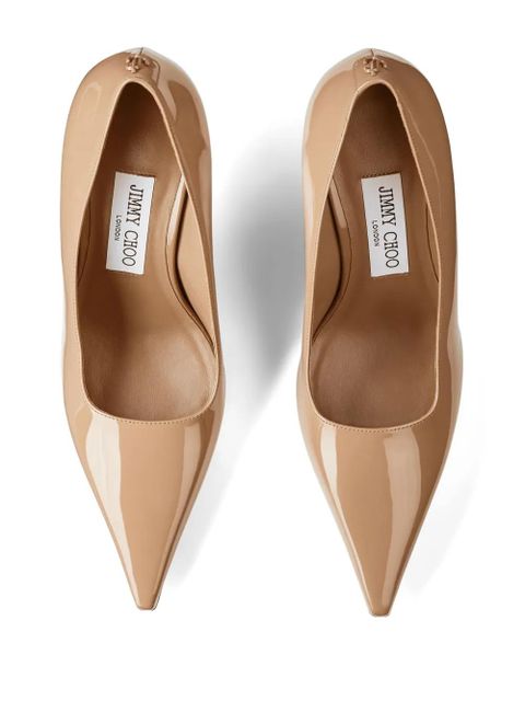Jimmy Choo Ixia 95mm patent leather pumps - Neutrals