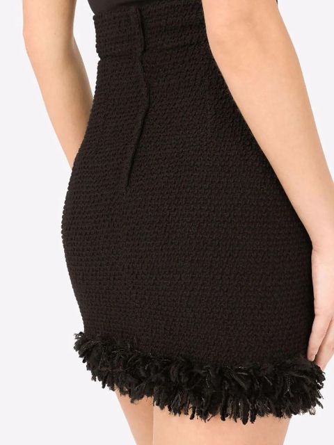 Dolce & Gabbana frayed bouclé miniskirt - Black