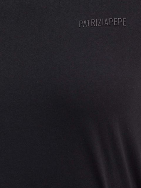 Patrizia Pepe t-shirt bawełniany kolor czarny
