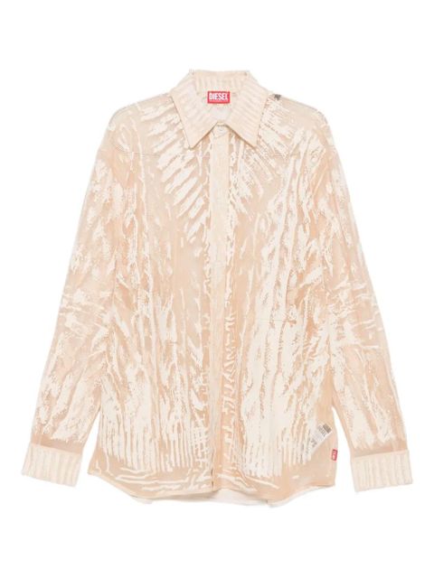 Diesel abstract-print long-sleeve blouse - Neutrals