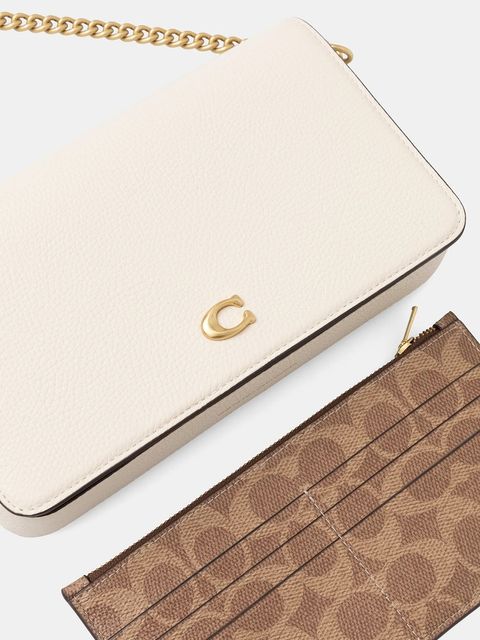 Coach torebka skórzana Mila kolor beżowy CAO01