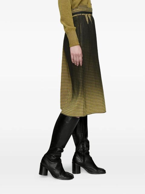 Maison Margiela gingham-pattern mid skirt - Black