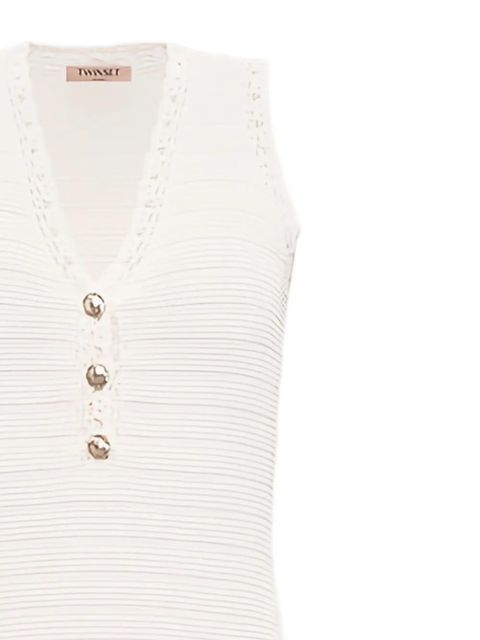 TWINSET crochet midi dress - Neutrals - zdjęcie produktu nr 2