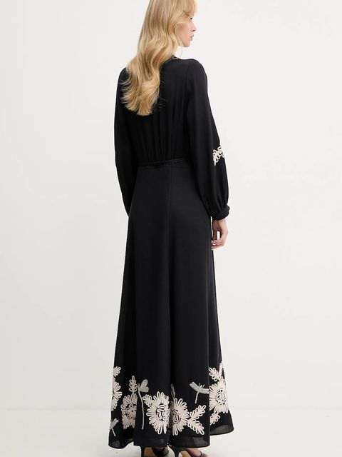 Forte Forte sukienka z wełną kolor granatowy maxi rozkloszowana 14040.my.dress