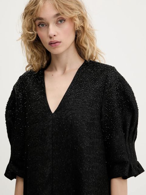 Stine Goya sukienka kolor czarny mini oversize SG-PF25-D128-2379