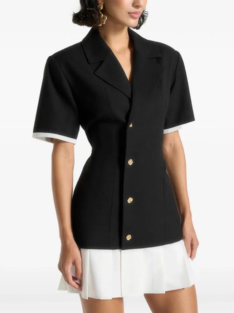 Manière De Voir Baya pleated-skirt blazer mini dress - Black