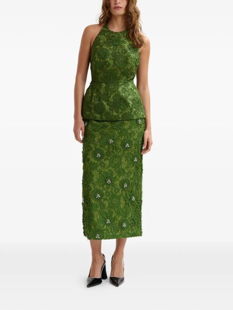 Essentiel Antwerp floral lace halter top - Green