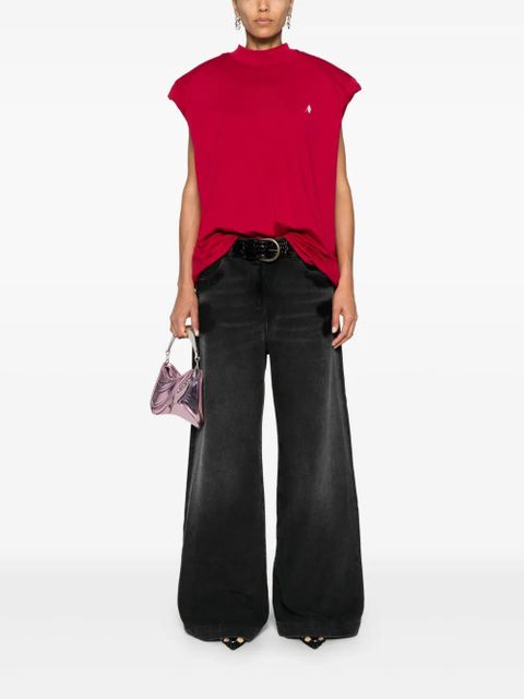 The Attico layered-waist jeans - Black
