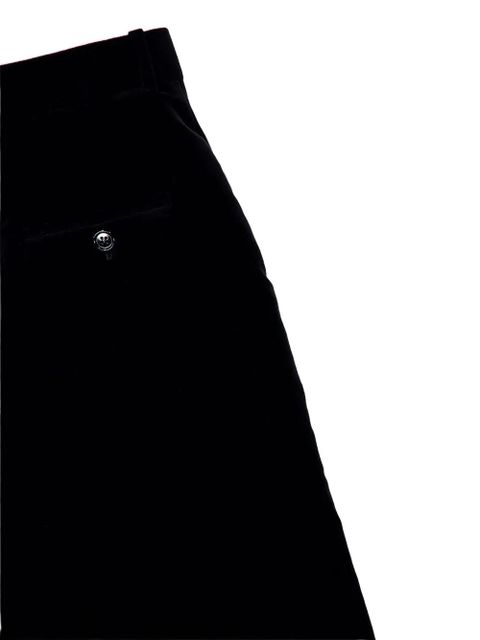 Saint Laurent velvet-pleated midi skirt - Black