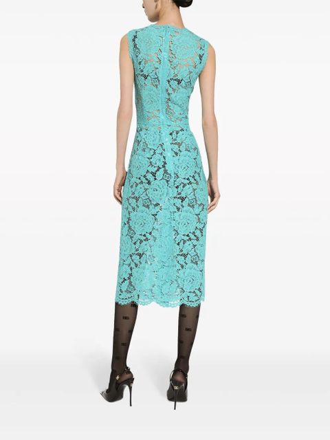 Dolce & Gabbana floral-lace sleeveless midi dress - Blue - zdjęcie produktu nr 2