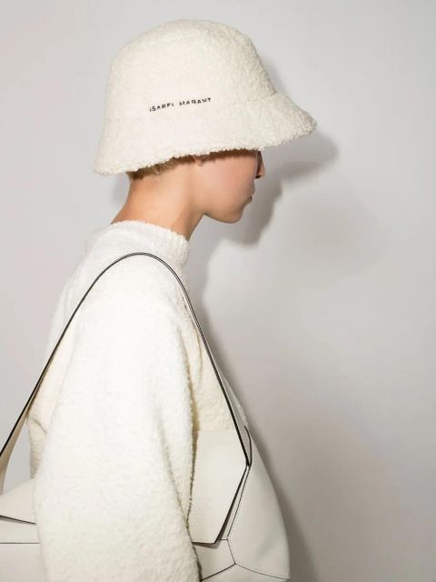 ISABEL MARANT Denji logo-embroidered bucket hat - White - zdjęcie produktu nr 2