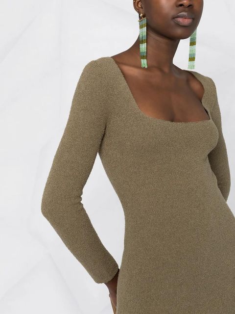 Nanushka Leah square-neck knitted dress - Green