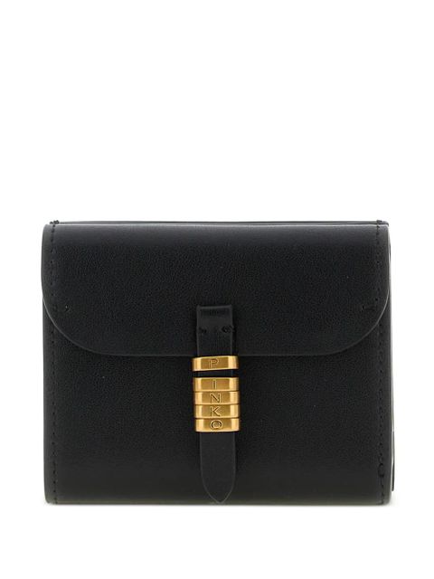 PINKO Saddle metal rings leather wallet - Black - zdjęcie produktu nr 1