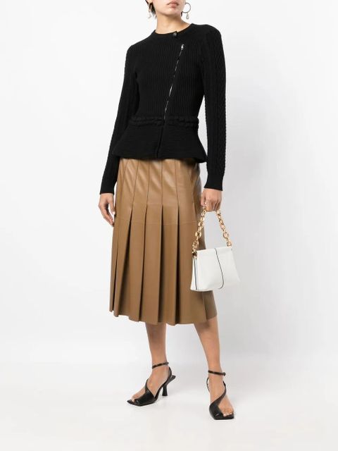 Simkhai knitted peplum biker jacket - Black