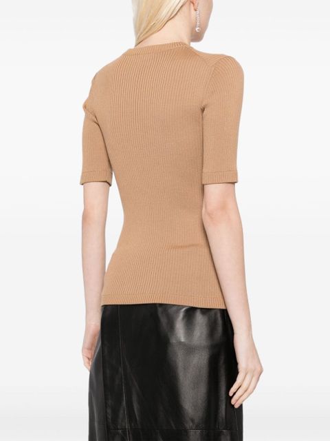 KHAITE The Ange rib-knit top - Brown