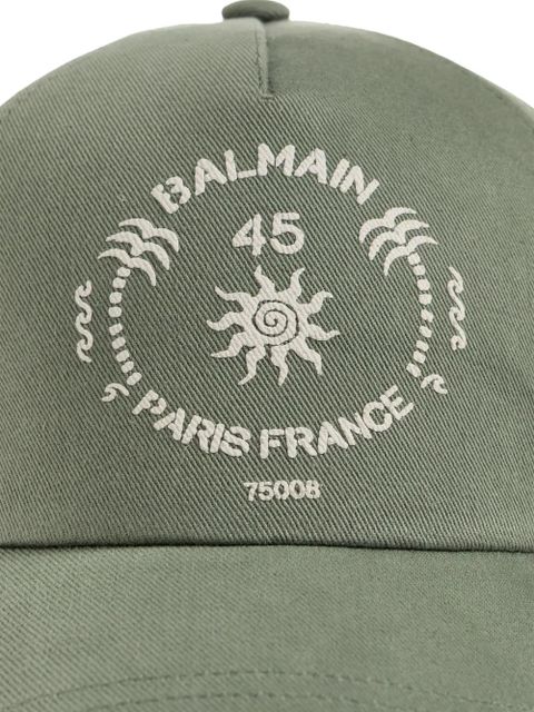 Balmain logo print cap hat - Green