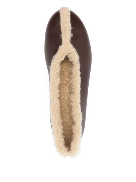 Ancient Greek Sandals Aeropi shearling-trim ballet flats - Brown - zdjęcie produktu nr 2