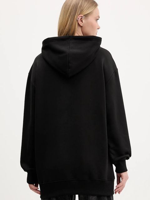 Karl Lagerfeld Jeans bluza bawełniana damska kolor czarny z kapturem z nadrukiem A4W20013 - zdjęcie produktu nr 2