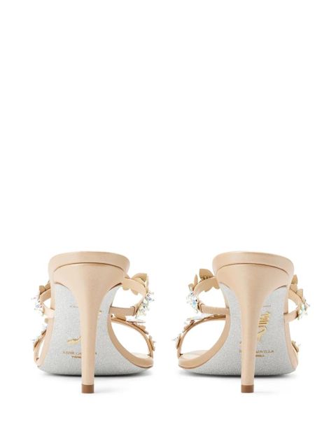 René Caovilla Bessie 80mm satin mules - Neutrals