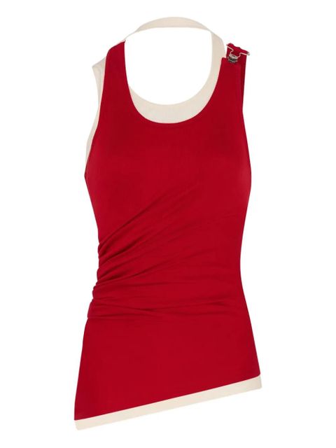 Jean Paul Gaultier ribbed twisted double-layer tank top - Red - zdjęcie produktu nr 1