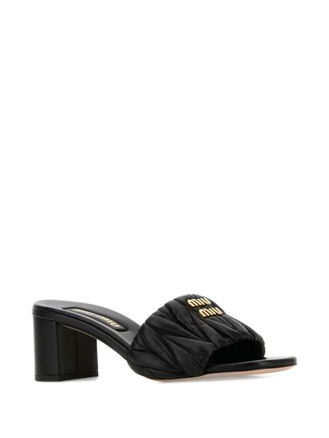Miu Miu 55mm quilted slide sandals - Black - zdjęcie produktu nr 2