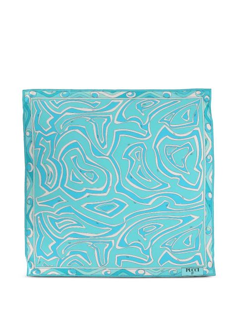 PUCCI abstract pattern silk scarf - Blue - zdjęcie produktu nr 1