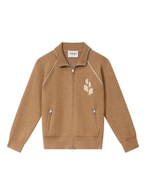MARANT ÉTOILE Lanya zip logo cardigan - Brown - zdjęcie produktu nr 1